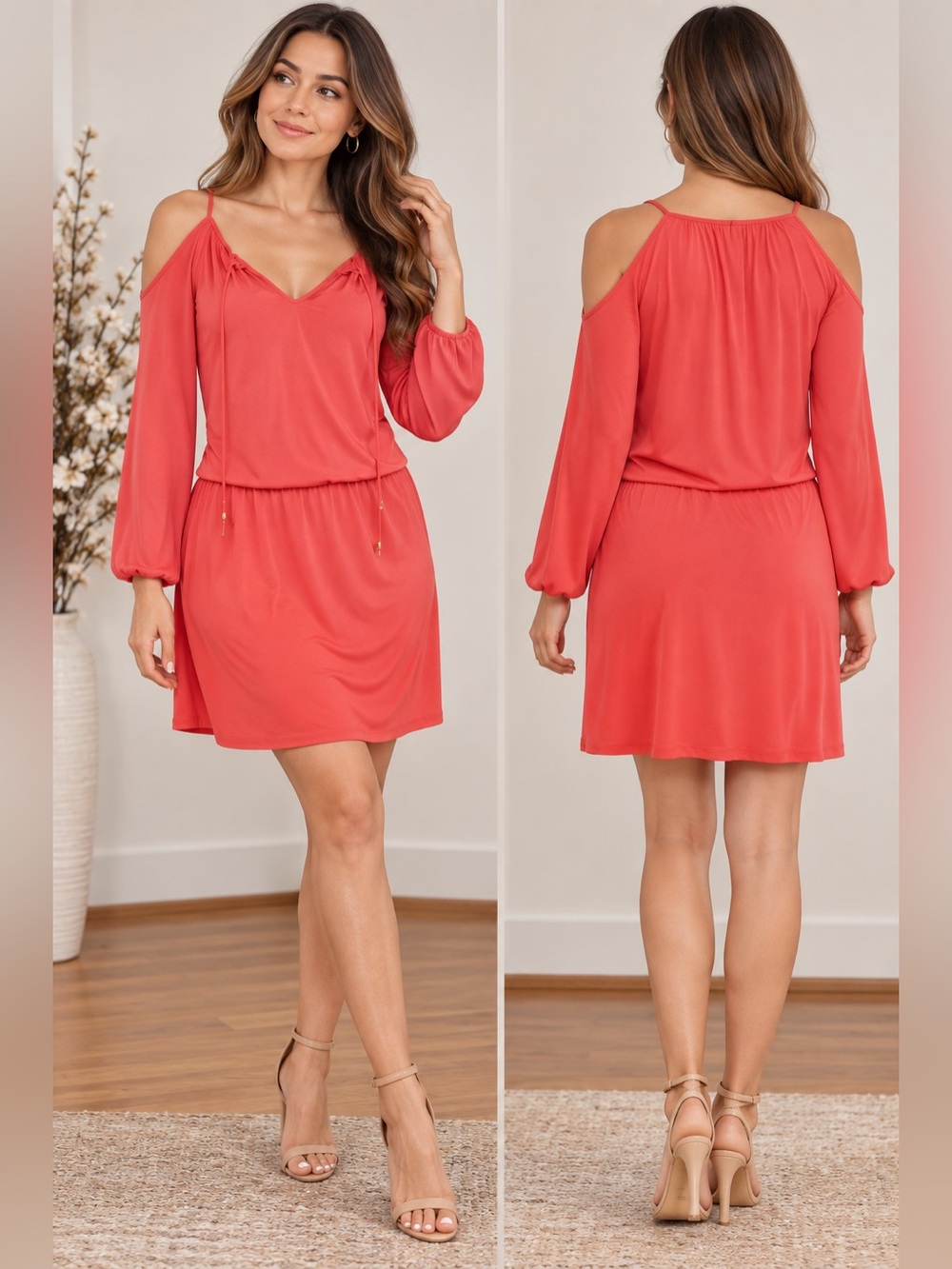 Michael Kors Sangria Stretch Matte Jersey Cold Shoulder
Dress large